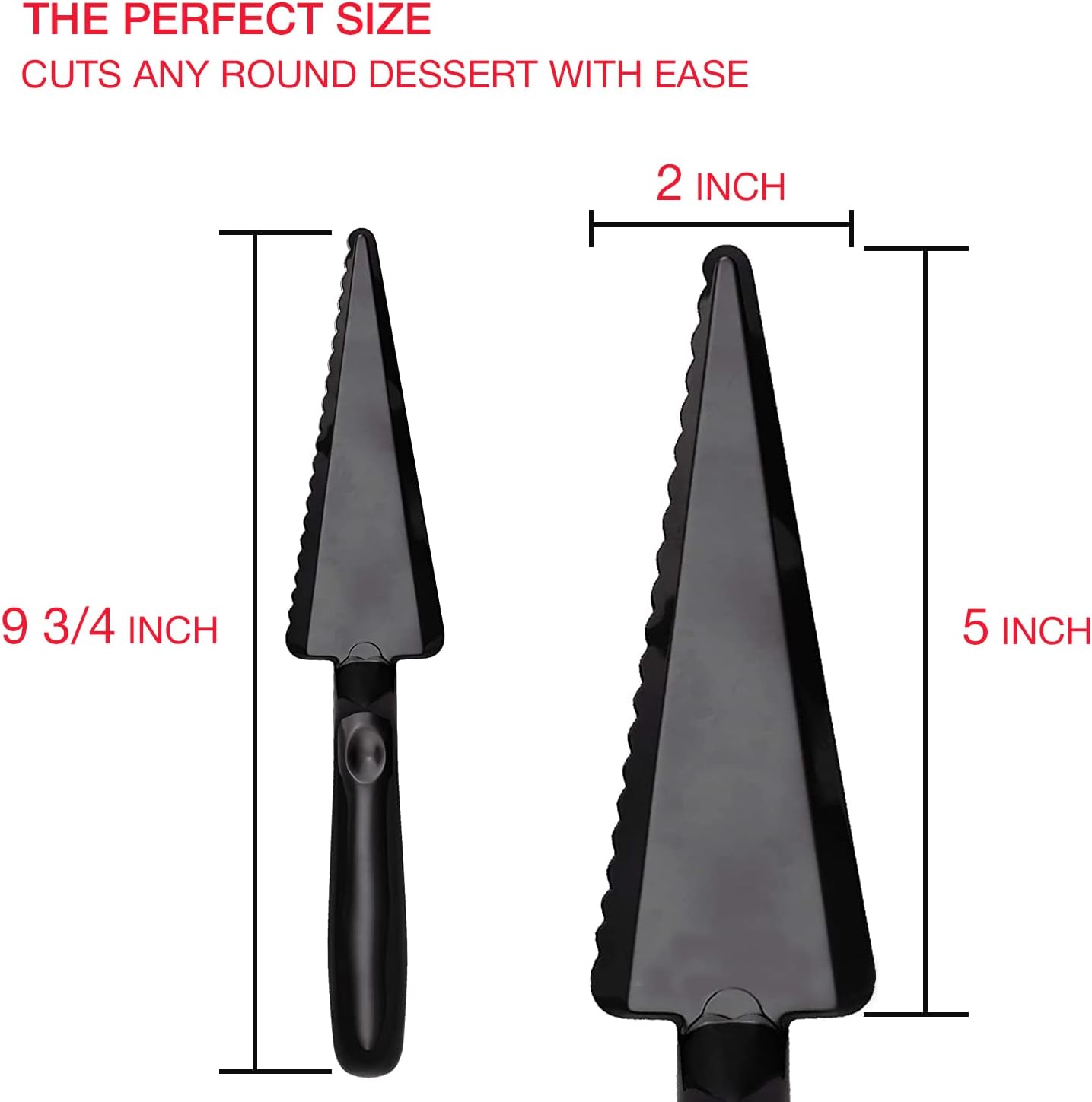ClearServe 10" Black Disposable Plastic Pie Server – Durable Serrated Edge – Great for Parties, Catering & Buffets – Individually Wrapped, 12 Count – Elegant & Disposable Serving Utensils