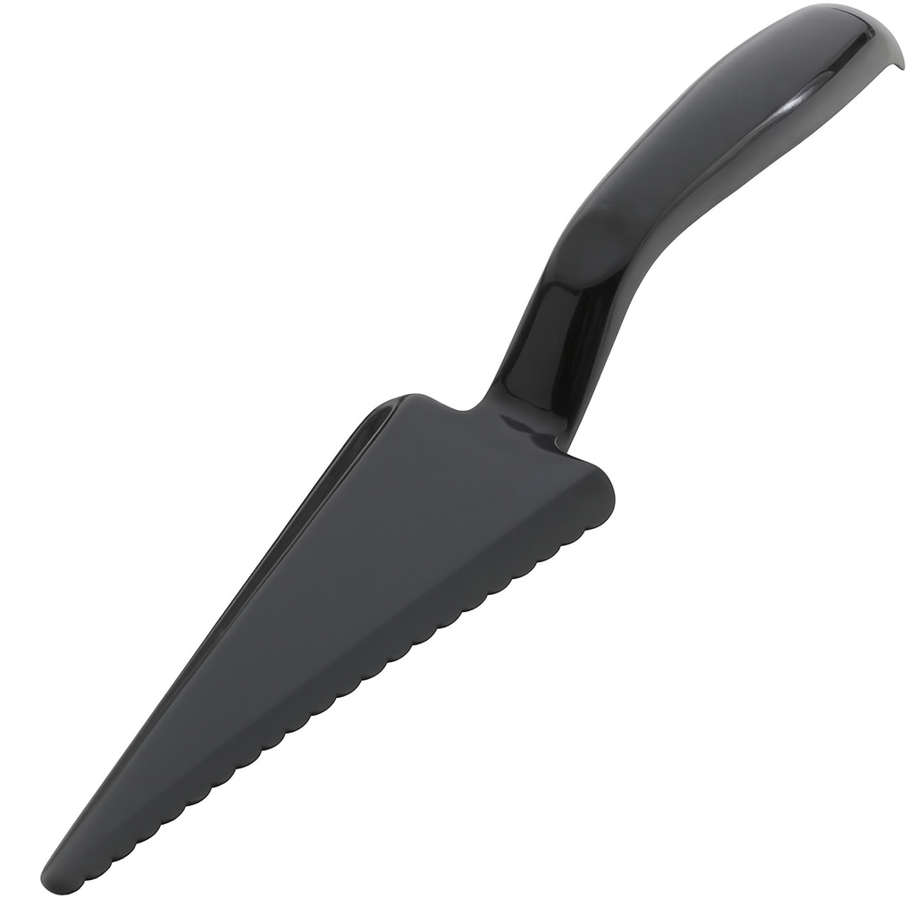 ClearServe 10" Black Disposable Plastic Pie Server – Durable Serrated Edge – Great for Parties, Catering & Buffets – Individually Wrapped, 12 Count – Elegant & Disposable Serving Utensils