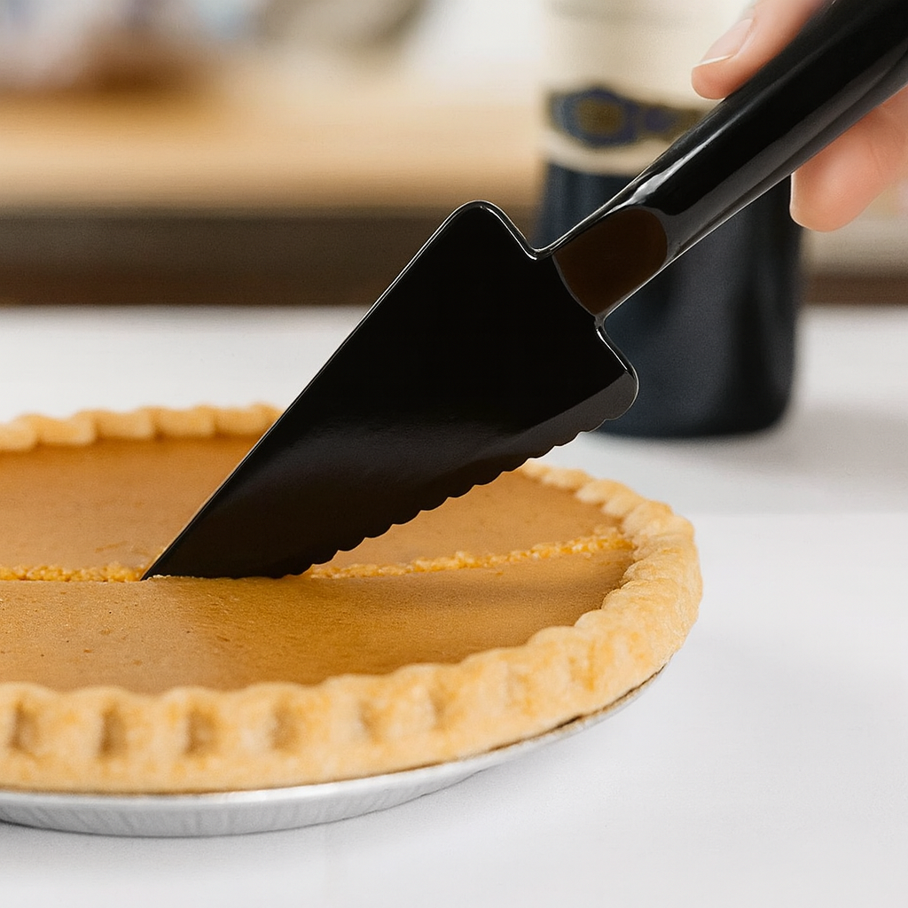 ClearServe 10" Black Disposable Plastic Pie Server – Durable Serrated Edge – Great for Parties, Catering & Buffets – Individually Wrapped, 12 Count – Elegant & Disposable Serving Utensils