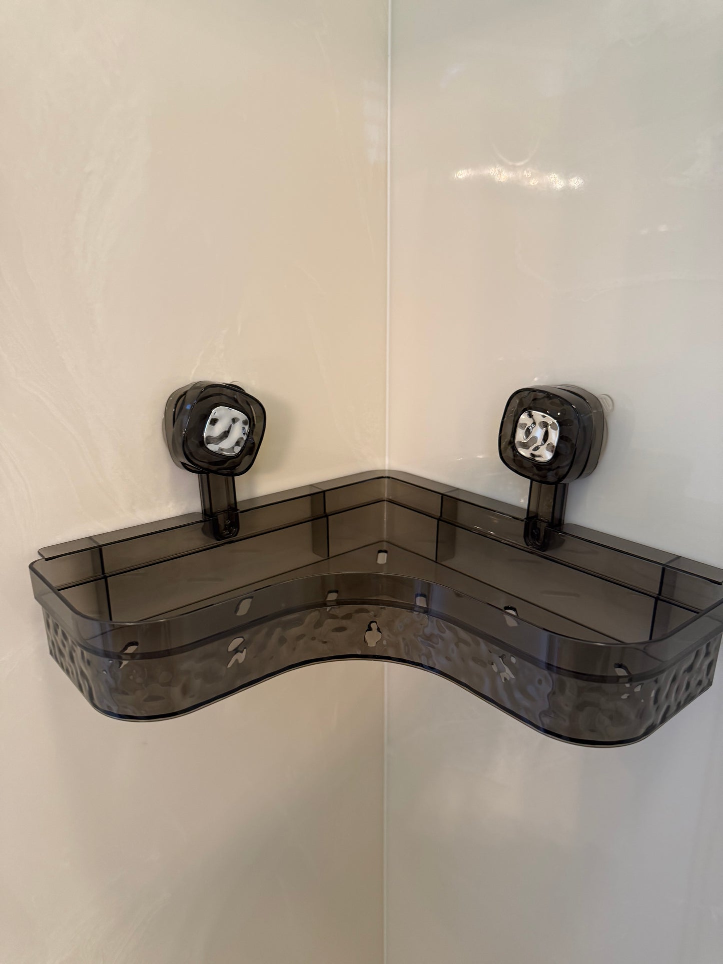 Corner Shower Caddy – Clear Suction Cup Storage Shelf & Bath Organizer