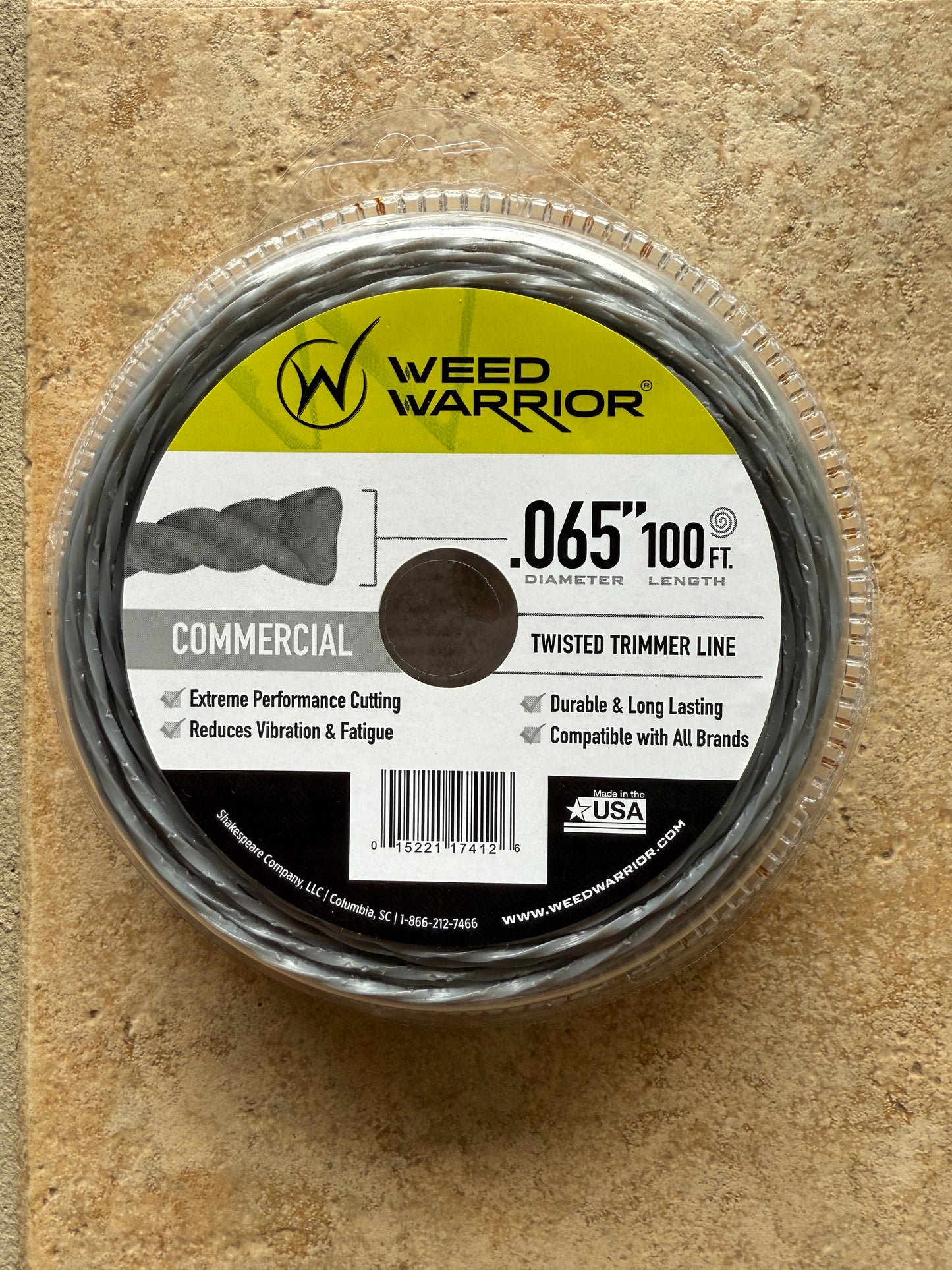 Weed Warrior .065 in. x 100 ft Twisted Trimmer Line – Commercial Grade for String Trimmers
