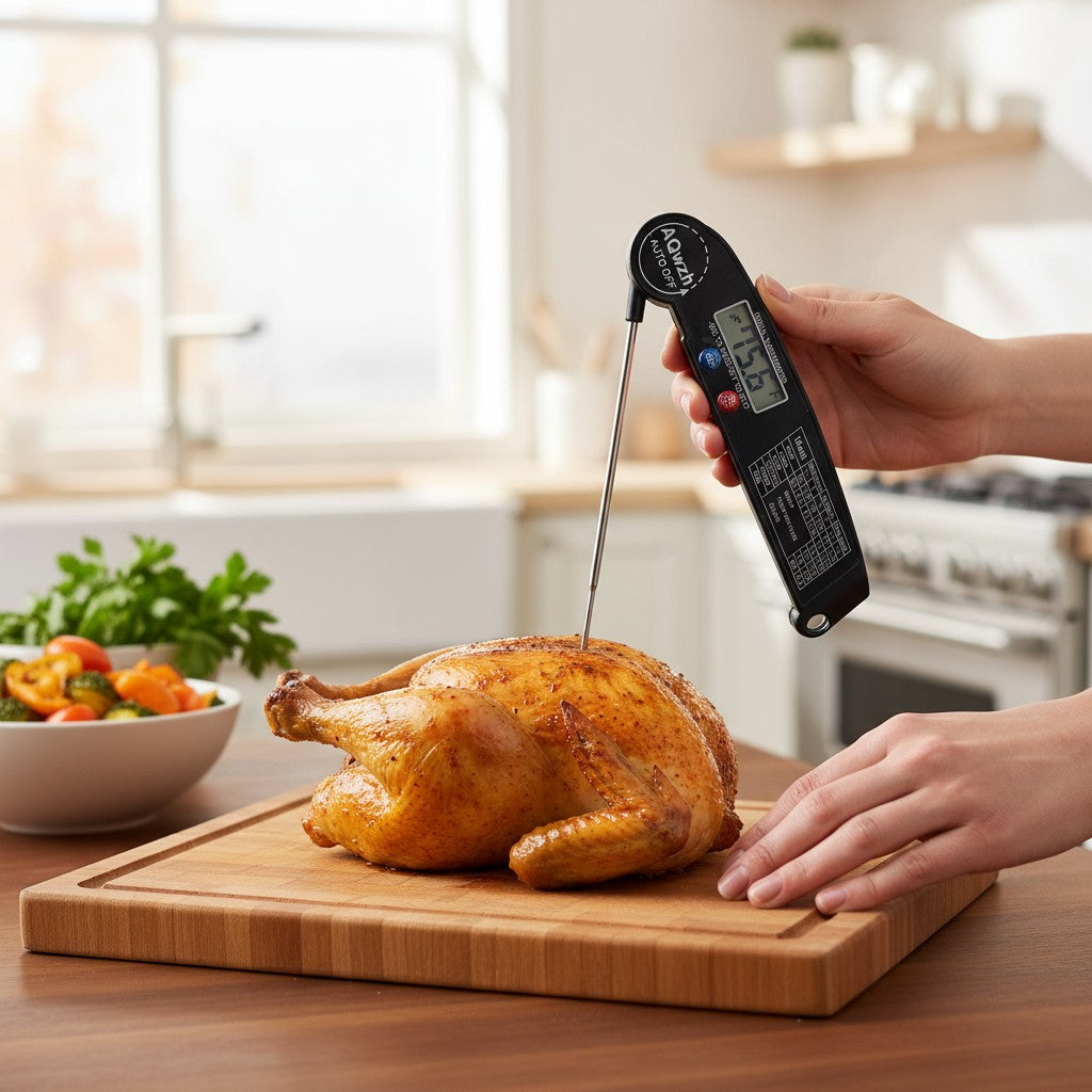 Digital Meat Thermometer – Instant Read, Foldable Probe, Backlight, Waterproof