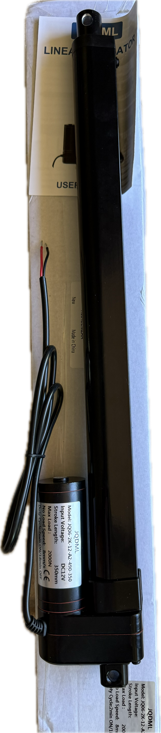 JQDML 34" Heavy Duty Linear Actuator Kit 12V – 660Lbs/3000N, 5mm/s, IP65 Waterproof, Mount Brackets Included