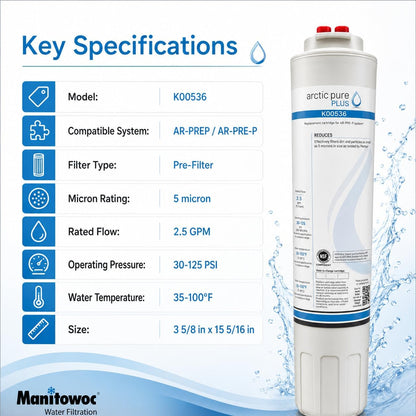 Manitowoc Arctic Pure Plus AR-PREP K00536 K00496 5 Micron Filter Cartridge