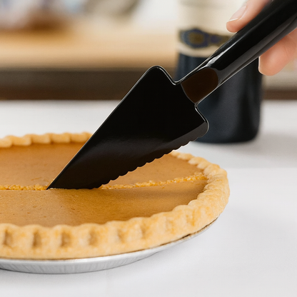 ClearServe 10" Black Disposable Plastic Pie Server – Durable Serrated Edge – Great for Parties, Catering & Buffets – Individually Wrapped, 12 Count – Elegant & Disposable Serving Utensils