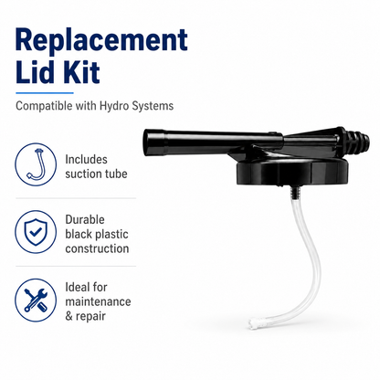 Universal Foamer Replacement Lid Kit with Suction Tube & Strainer 10061501 – Compatible with Hydro Systems & Other Foaming Systems