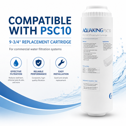 C Pure AQUAKING PSC10 Compatible Water Filter Cartridge 25 Micron 3 GPM 9-3/4"