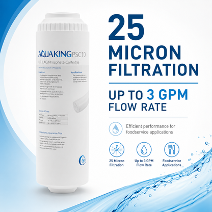 C Pure AQUAKING PSC10 Compatible Water Filter Cartridge 25 Micron 3 GPM 9-3/4"