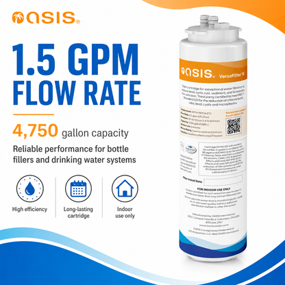 Oasis 041145-001 VersaFilter III Water Filter 0.5 Micron 1.5 GPM 4750 Gal