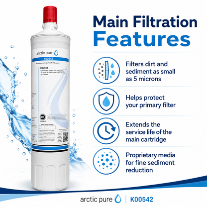 2 Pack Water Filter Compatible with Manitowoc K00542, Replacement Pre-Filter Cartridge for Arctic Pure AR-PRE Assembly, 5 Micron Sediment Filter, 2.5 GPM Quick-Change