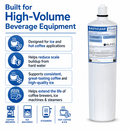 WEQ-SCALE-PRO.X Water Filter Cartridge 56000.0120 – 10 GPM Lime Scale Inhibitor for Coffee Brewers, Ice Machines and Steamers – Compatible with Bunn WEQ Systems