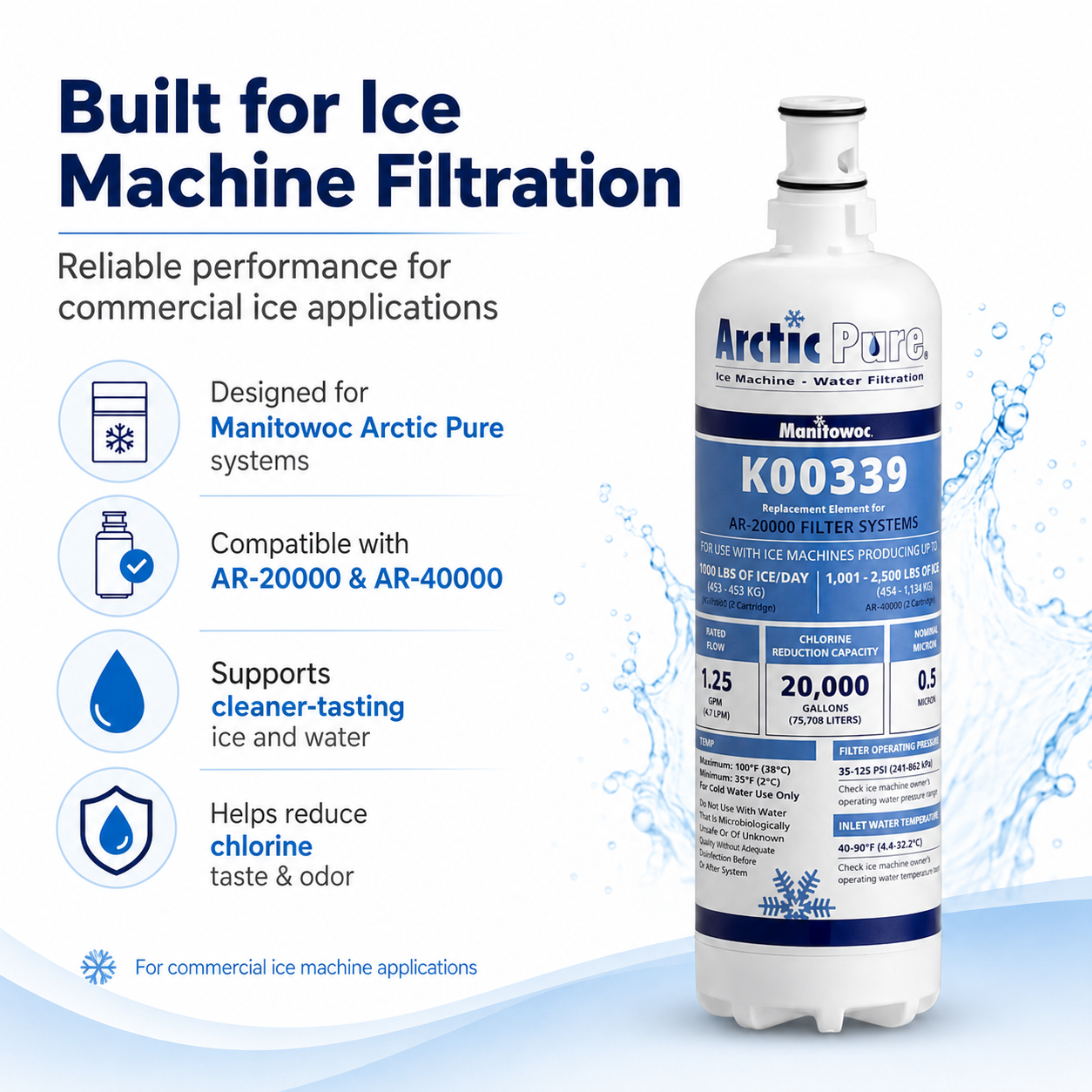 Manitowoc K-00339 Arctic Pure Water Filter Cartridge for AR-20000 & AR-40000