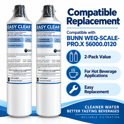 2 Pack Water Filter Cartridges Compatible with BUNN WEQ-SCALE-PRO.X 56000.0120