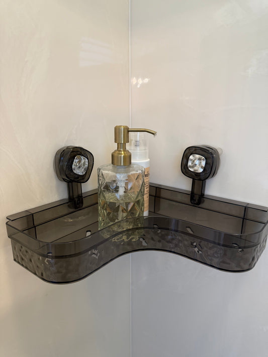 Corner Shower Caddy – Clear Suction Cup Storage Shelf & Bath Organizer